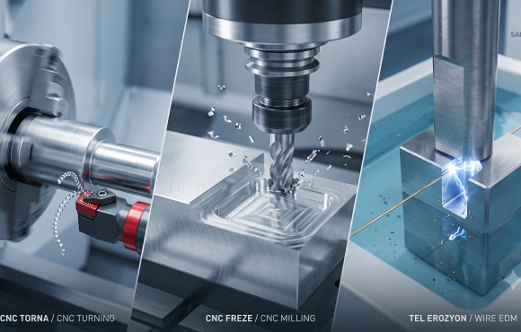 CNC Torna, Freze ve Tel Erozyon Arasındaki Farklar